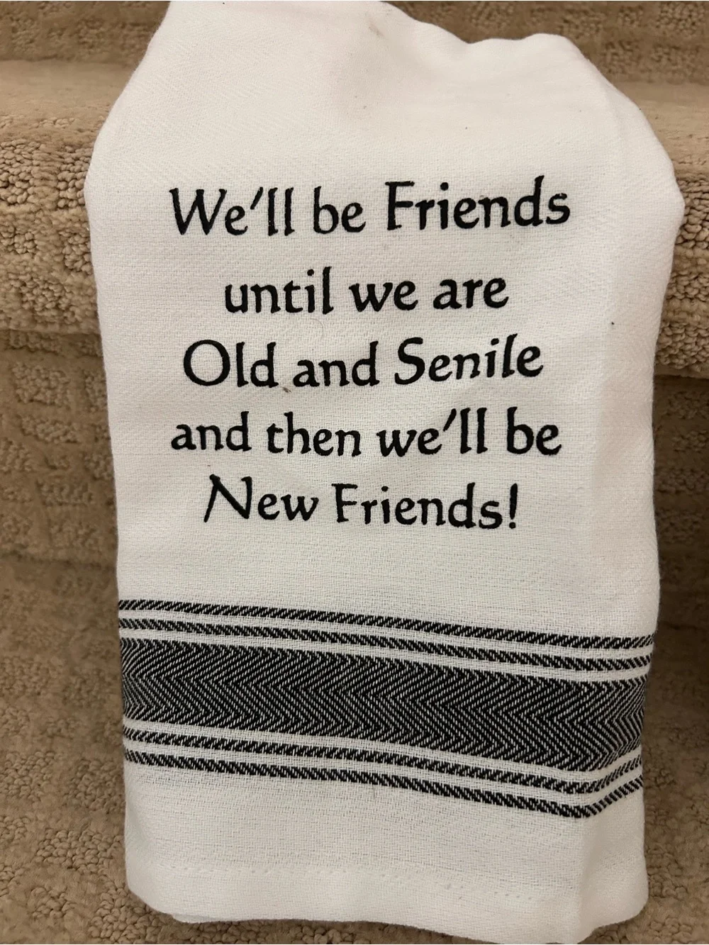 White and Black Vintage Humor Kitchen Towel - Set of 2